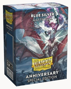 Dragon Shield Sleeves: Standard Matte Dual 25th Anniversary - Blue Silver 100CT