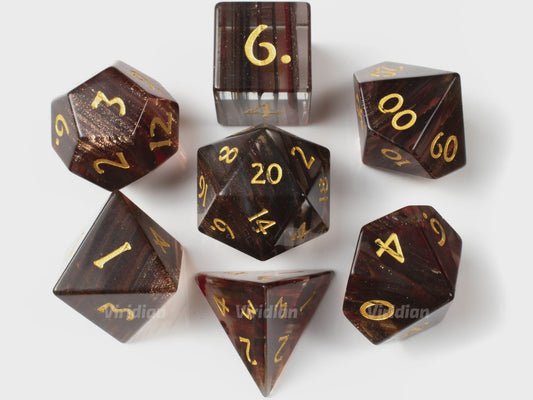 Blonde Hair Gemstone Dice RPG Set