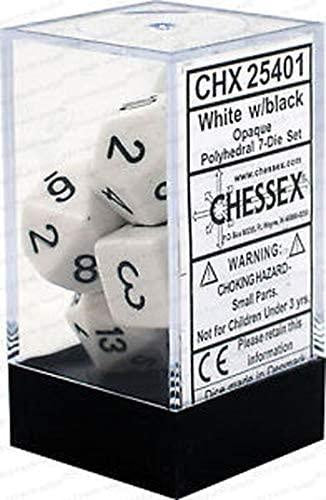 Chessex: 7pc Dices - White/ Black
